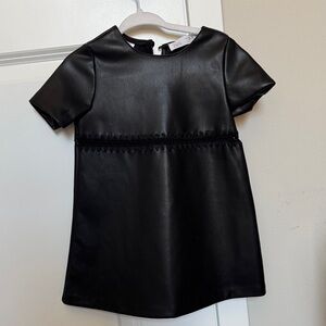 Zara Black Faux Leather Mini Dress